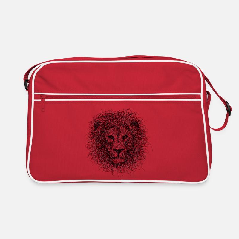 Lion Scribble Retro Tasche