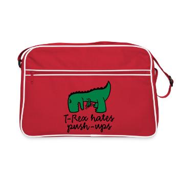 T-Rex hates push-ups - Retro Tasche - Rot/Weiß - Vorne