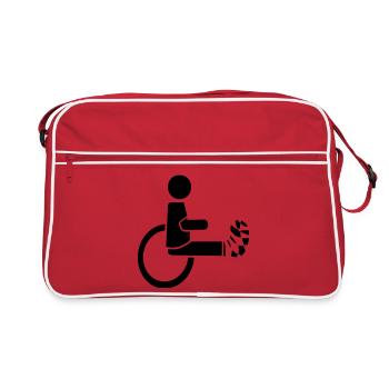 Wheelchair user with leg in plaster # - Retro Bag - red/white - Front