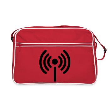 Wi-Fi Symbol - Retro Bag - red/white - Front