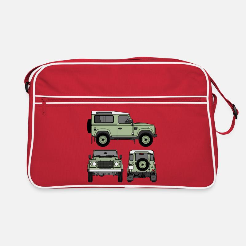Defender 90 - Seiten - Retro Tasche - Rot/Weiß
