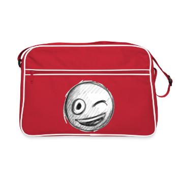 Emoji kiss heart love Emoji - Retro Bag - red/white - Front