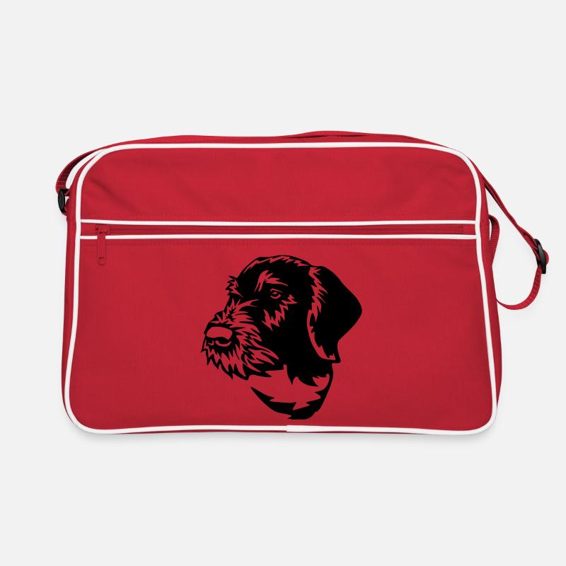 Deutsch Drahthaar - Retro Tasche - Rot/Weiß
