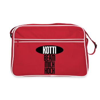 Kotti, beam mich hoch! - lustiger Spruch Berlin - Retro Tasche - Rot/Weiß - Vorne