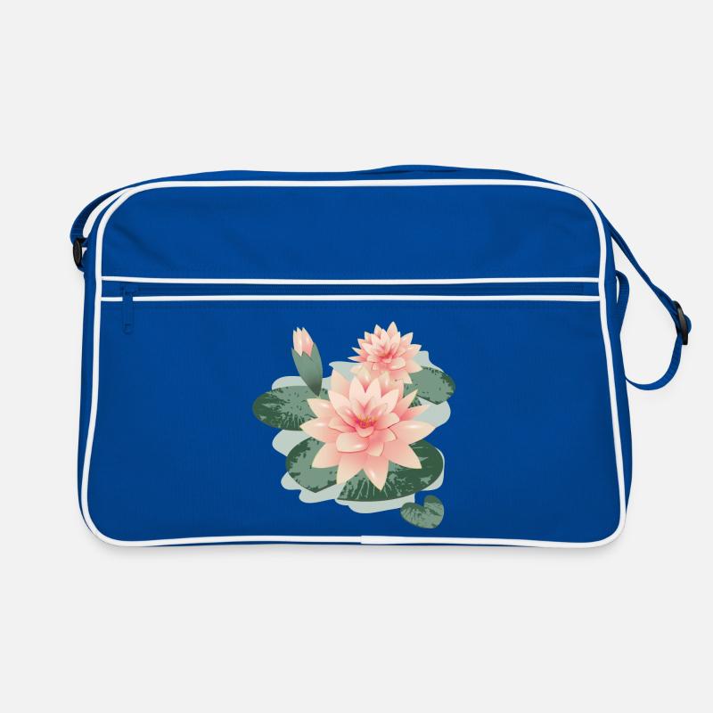 Fleurs de nénuphars avec bourgeon dans l’étang de nénuphars Sac Retro
