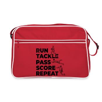 Course, Tacle, Passe, Score, Répétition - Sac Retro - rouge/blanc - Devant