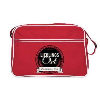 Lieblingsort Starnberger See - Retro Tasche - Rot/Weiß - Vorne
