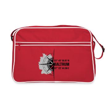 Koordinaten Baltrum - Retro Tasche - Rot/Weiß - Vorne