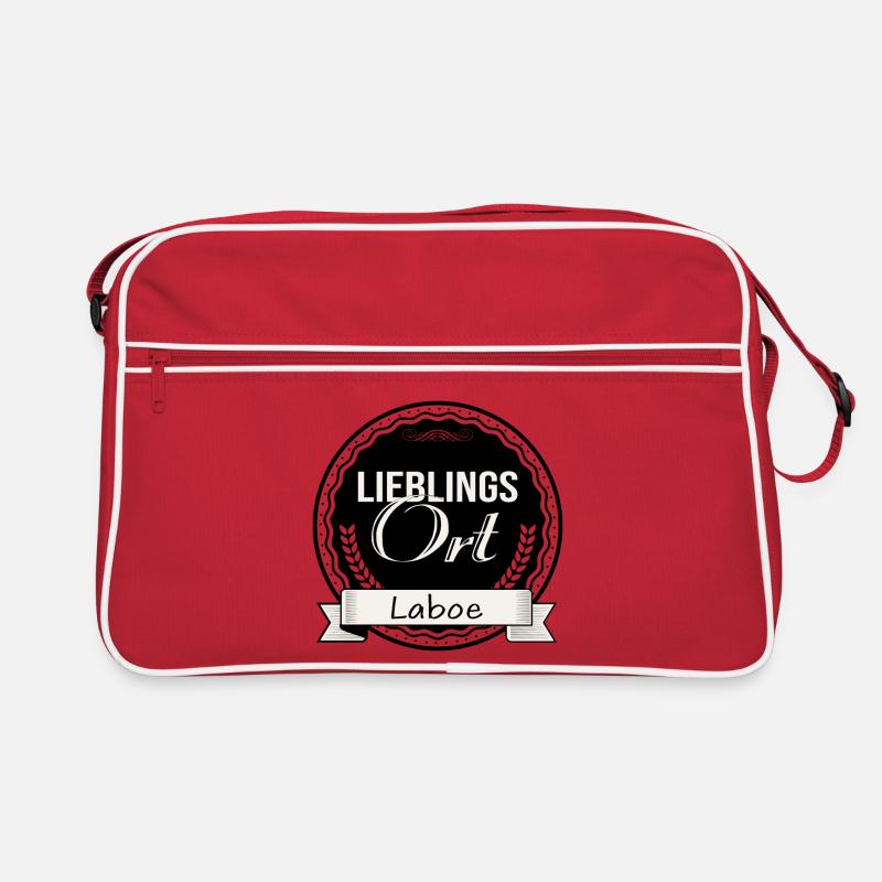 Lieblingsort Laboe - Retro Tasche - Rot/Weiß