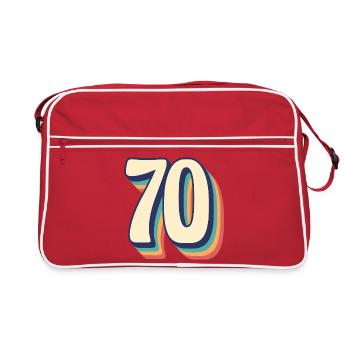 T-Shirt rétro Vintage numéro 70 soixante-dix - Sac Retro - rouge/blanc - Devant