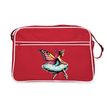 Ballerine avec des ailes de papillon papillons tutu - Sac Retro - rouge/blanc - Devant