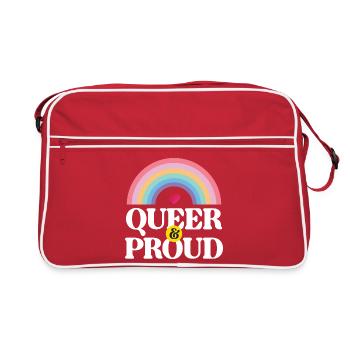 Mois de la fierté LGBT - Queer et fier - Sac Retro - rouge/blanc - Devant