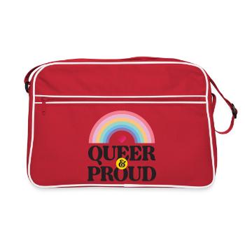 Mois de la fierté LGBT - Queer et fier - Sac Retro - rouge/blanc - Devant