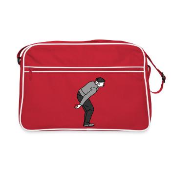 Petanque Spieler Rechtshänder - Retro Tasche - Rot/Weiß - Vorne