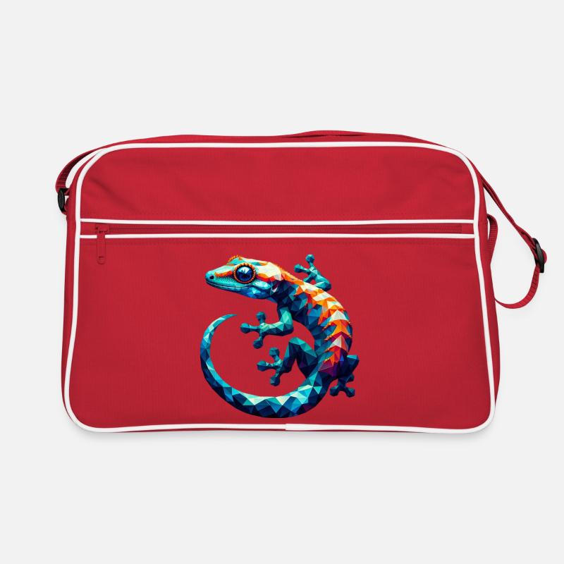 Polygonaler Gecko Retro Tasche