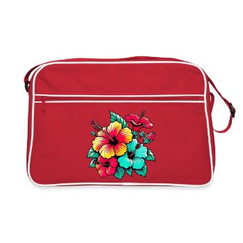Fleurs d’hibiscus - Sac Retro - rouge/blanc - Devant