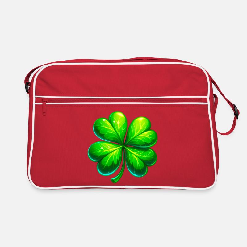 Trèfle à quatre feuilles - Sac Retro - rouge/blanc