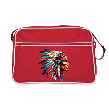 Amérindien Américain - Sac Retro - rouge/blanc - Devant