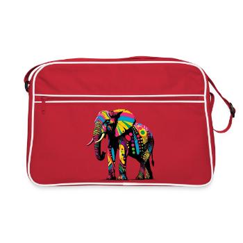 Éléphant - Sac Retro - rouge/blanc - Devant