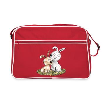 Droll Bunnies I Lapin Motif Lapin - Sac Retro - rouge/blanc - Devant