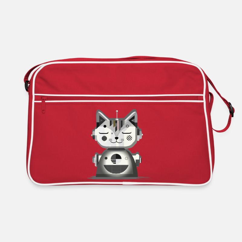 Chat robot géométrique - Illustration créative Sac Retro