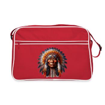 Amérindien Américain - Sac Retro - rouge/blanc - Devant