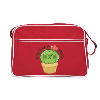 Grumpy Cactus with Message - Retro Bag - red/white - Front
