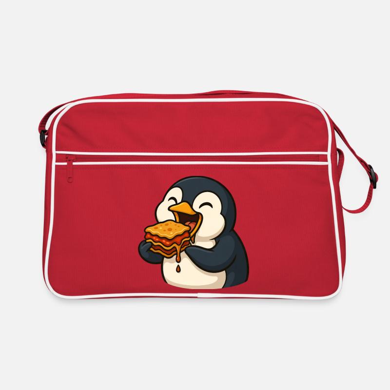 Mignon délice alimentaire de lasagne pingouin Sac Retro