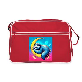 La paresse dort sur la Lune - Sac Retro - rouge/blanc - Devant