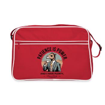 Geduld ist Power Camel Kaffee - Retro Tasche - Rot/Weiß - Vorne
