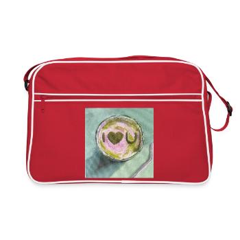 I luv Matcha Illustration artistique de collation - Sac Retro - rouge/blanc - Devant