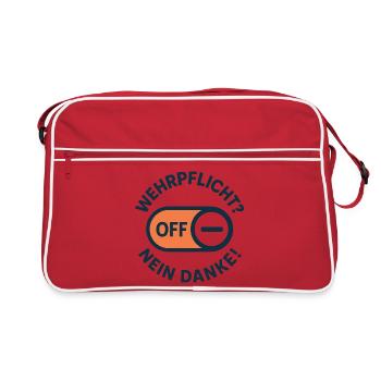 Conscientious objection – conscription No thanks - Retro Bag - red/white - Front