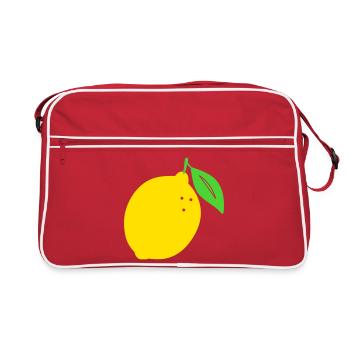 Lemon Flat Print Design - Retro Bag - red/white - Front