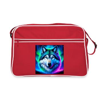 Wolf - Retro Tasche - Rot/Weiß - Vorne