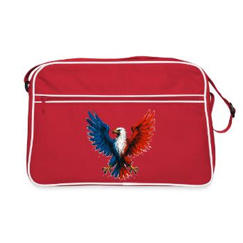Aigle flamboyant bleu blanc rouge France Patriote - Sac Retro - rouge/blanc - Devant