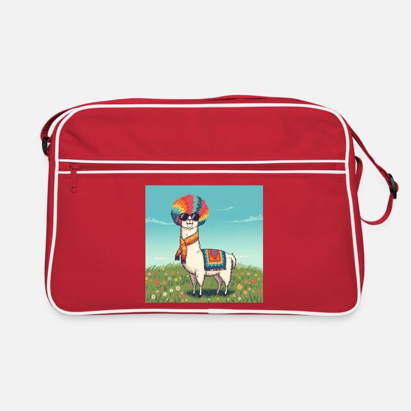 Funky Regenbogen Lama Retro Tasche