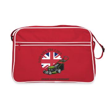God Save the Lawn – British Garden Humor - Retro Tasche - Rot/Weiß - Vorne
