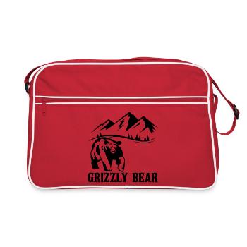 Randonnée avec un ours (noir) - Sac Retro - rouge/blanc - Devant