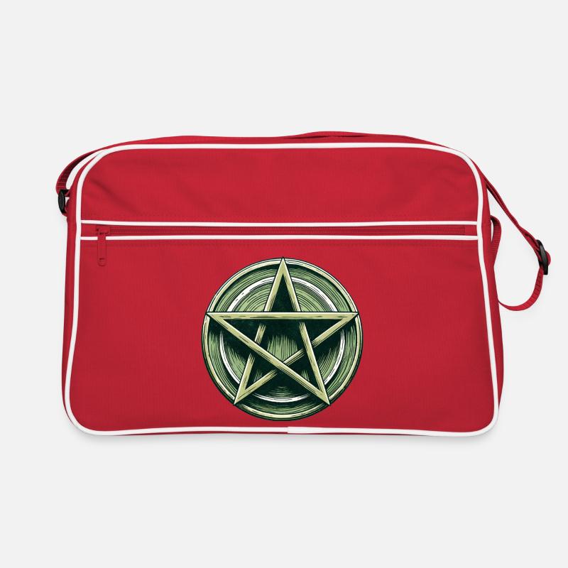 Smaragd-Pentagramm-Wappen Retro Tasche
