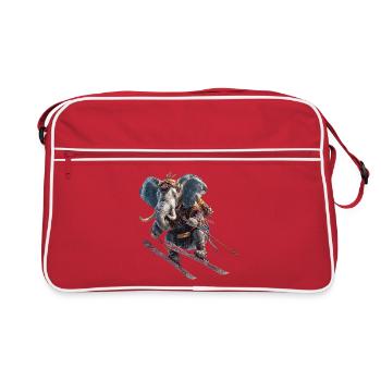 Aventures d’éléphant skieur sur les pistes - Sac Retro - rouge/blanc - Devant