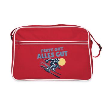 Piste good All good Skier saying - Retro Bag - red/white - Front