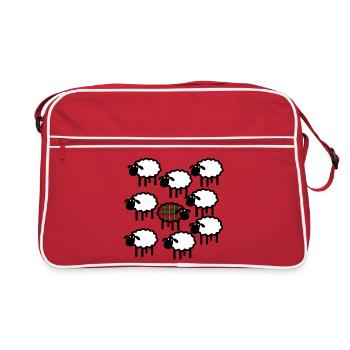 Mouton tartan - Sac Retro - rouge/blanc - Devant