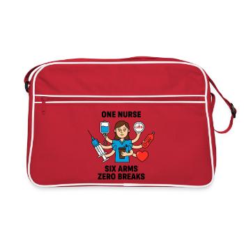 Infirmière débordée et chaos multitâche - Sac Retro - rouge/blanc - Devant