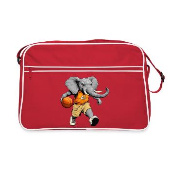 Elephant Basketball Player / Basketball Elephant - Retro Bag - red/white - Front