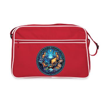 Neon Gaming Crew Lanparty in Cyberspace Gamer Logo - Retro Bag - red/white - Front