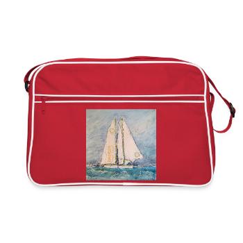 Sailboat at sea - Retro Bag - red/white - Front