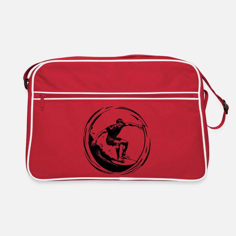 Surfer Mann Silhouette Retro Tasche