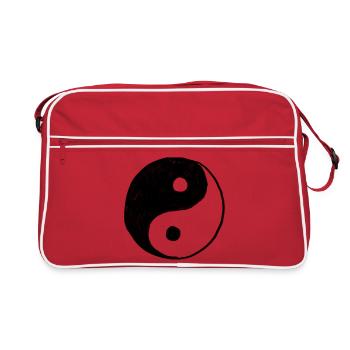 Yin Yang Symbol - Hand drawn Illustration - Retro Bag - red/white - Front