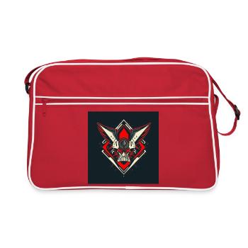 Schädel Warrior Emblem - Retro Bag - red/white - Front