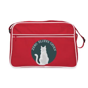 Zero Fluffs Given – Cat from behind with attitude - Retro Bag - red/white - Front